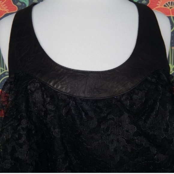 Robert Rodriguez Black Tiered Lace Punk Goth Leather Yoke Dress Nwt 8 - Picture 2 of 6